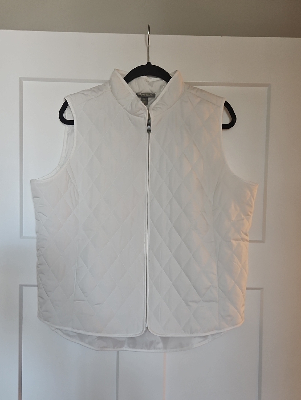 Style & Co. White Quilted Zip-Front Vest